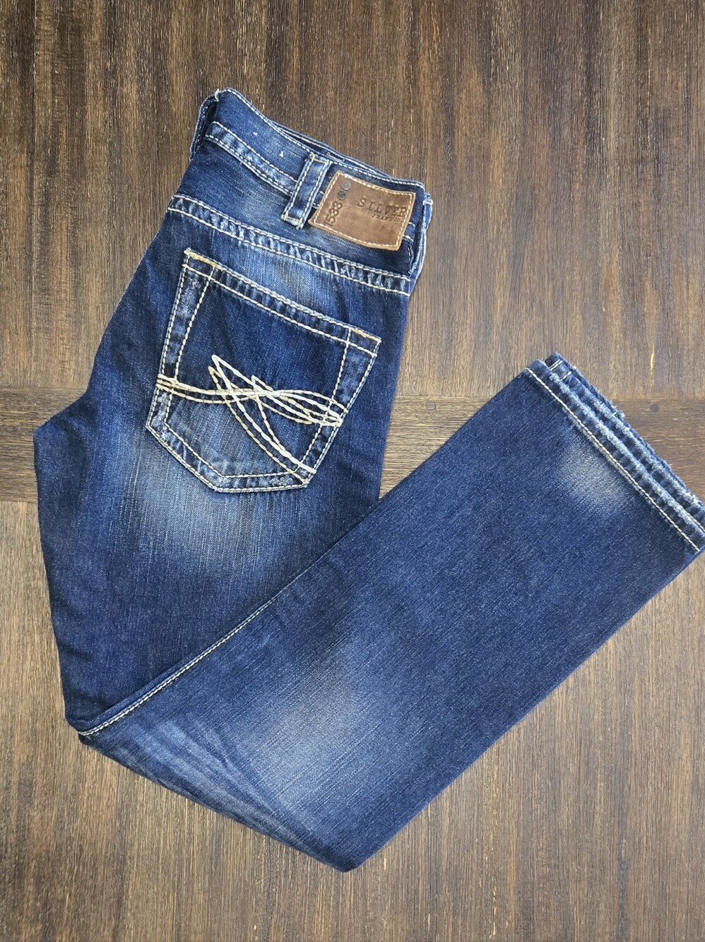 Men's SILVER Jeans with Contrast Stitching
